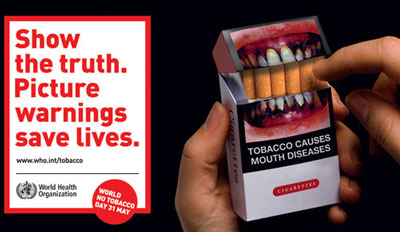 Theme of World No Tobacco Day 2009 is "Tobacco Health Warnings"